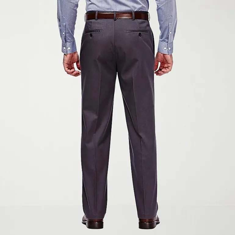 Haggar Premium No Iron Khaki Mens Classic Fit Flat Front Pant