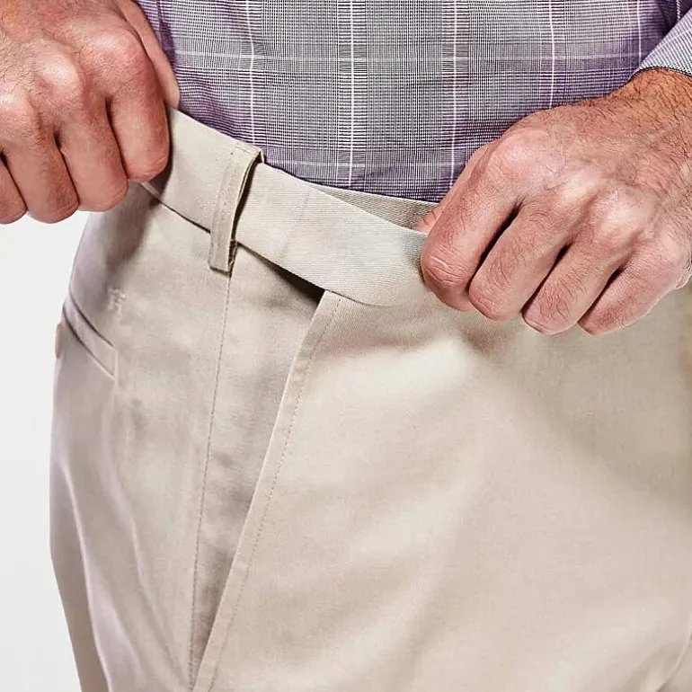 Haggar Premium No Iron Khaki Mens Classic Fit Flat Front Pant