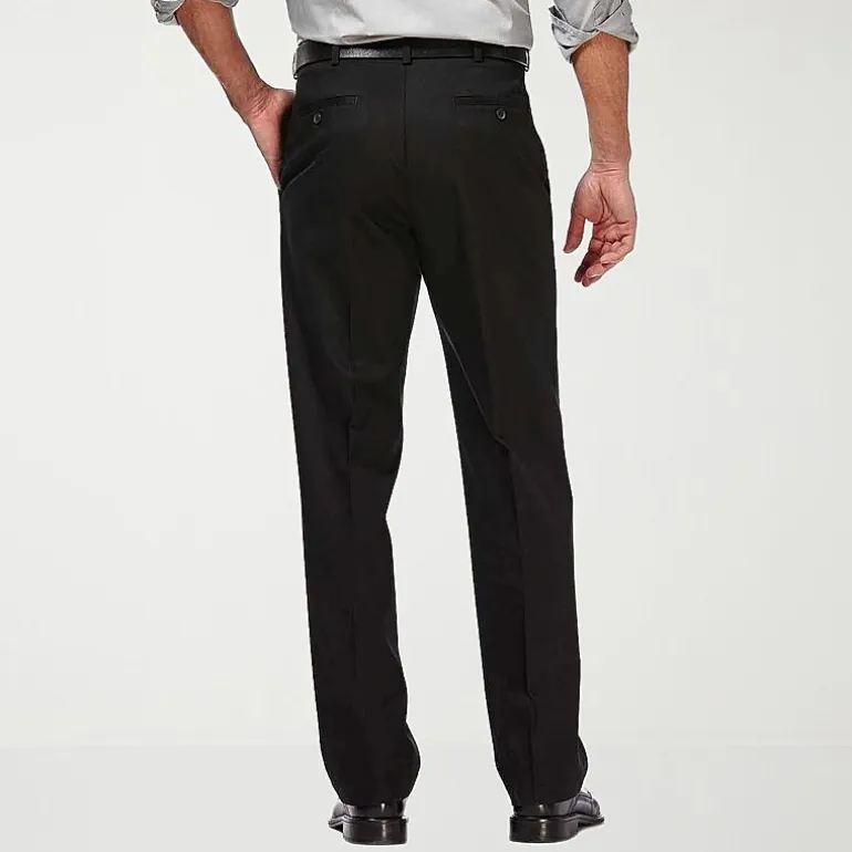 Haggar Premium No Iron Khaki Mens Classic Fit Flat Front Pant