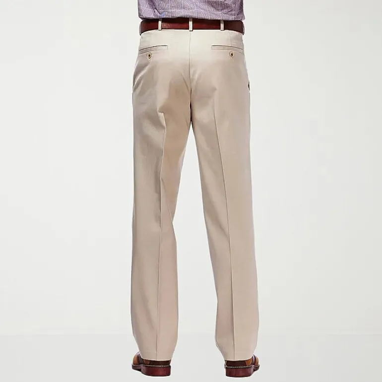 Haggar Premium No Iron Khaki Mens Classic Fit Flat Front Pant