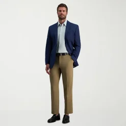Haggar Premium No Iron Khaki Mens Classic Fit Flat Front Pant
