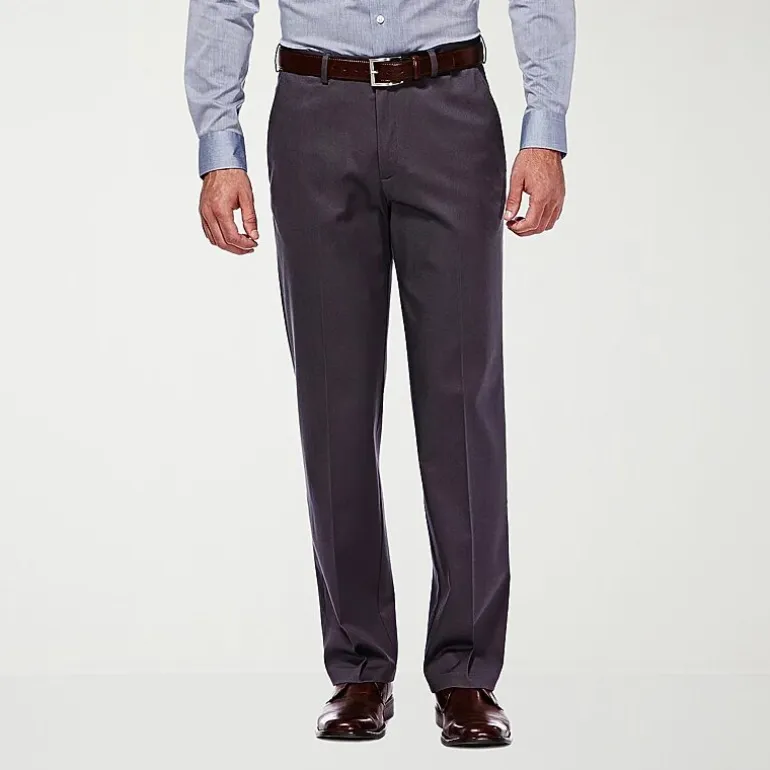 Haggar Premium No Iron Khaki Mens Classic Fit Flat Front Pant