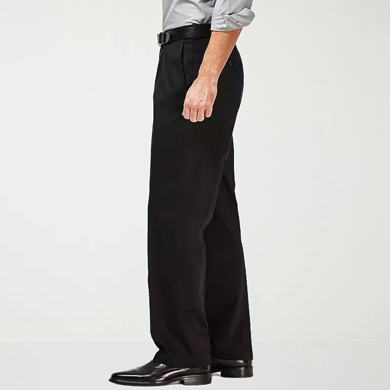 Haggar Premium No Iron Khaki Mens Classic Fit Flat Front Pant