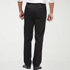 Haggar Premium No Iron Khaki Mens Comfort Waistband Straight Fit Flat Front Pant
