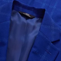 Haggar Slub Windowpane Mens Plaid Stretch Fabric Slim Fit Sport Coat
