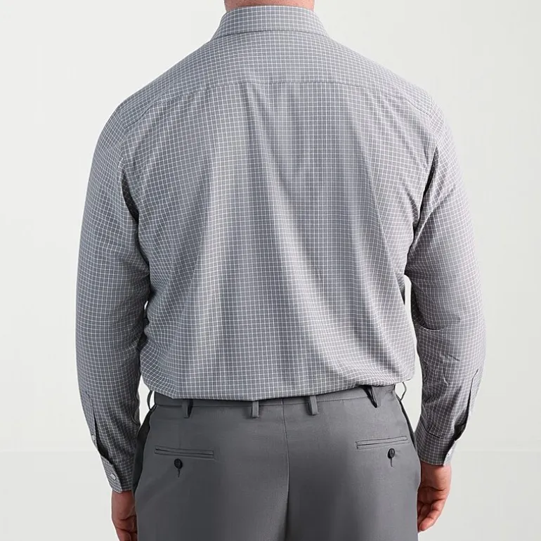 Haggar Smart Wash Big and Tall Mens Classic Fit Easy Care Long Sleeve Dress Shirt