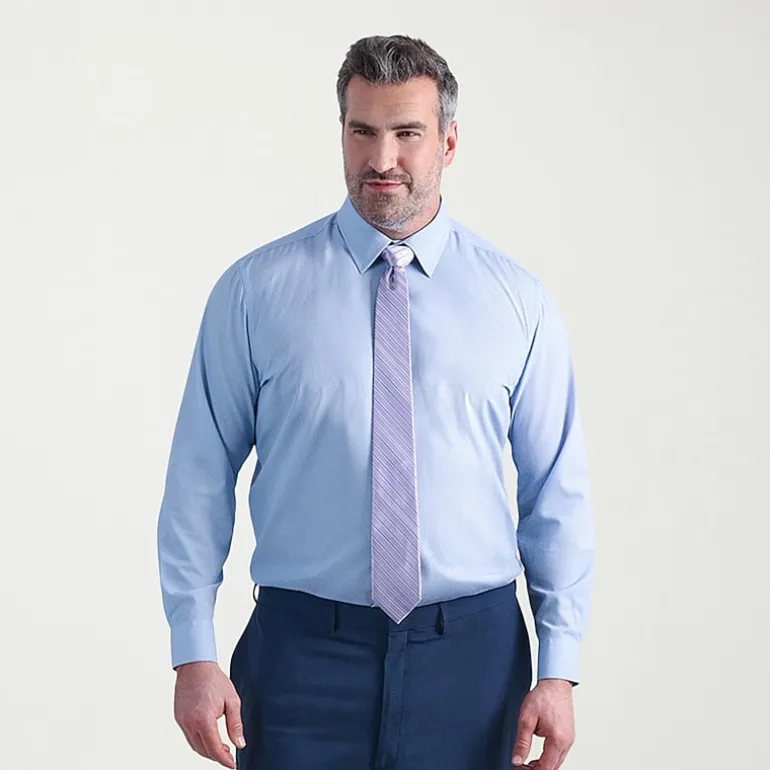 Haggar Smart Wash Big and Tall Mens Classic Fit Easy Care Long Sleeve Dress Shirt