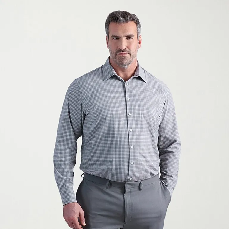 Haggar Smart Wash Big and Tall Mens Classic Fit Easy Care Long Sleeve Dress Shirt