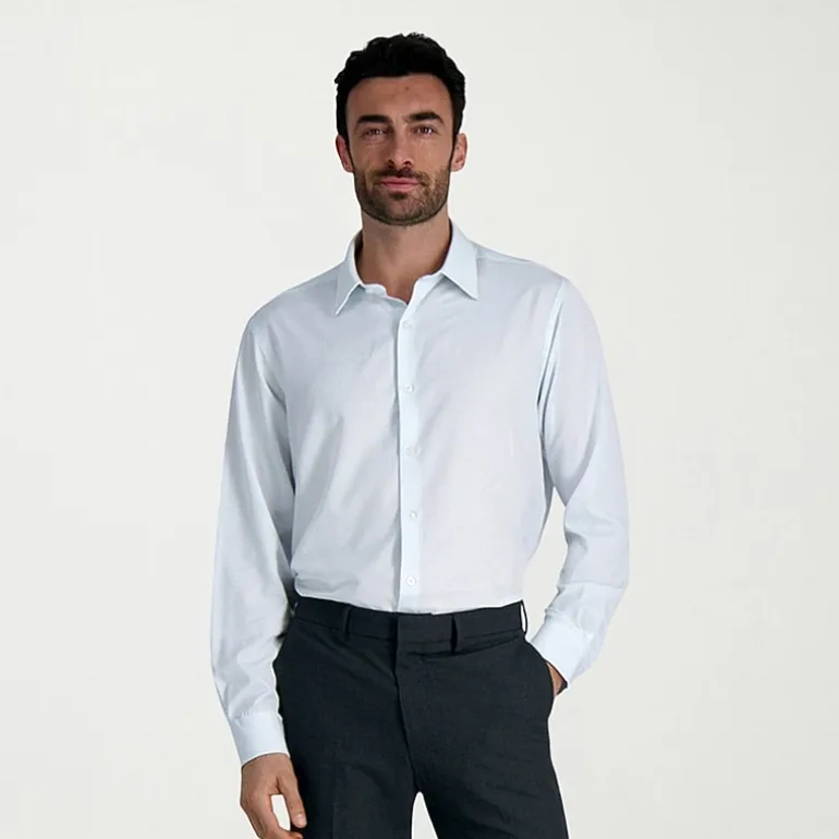 Haggar Smart Wash Mens Classic Fit Easy Care Long Sleeve Dress Shirt