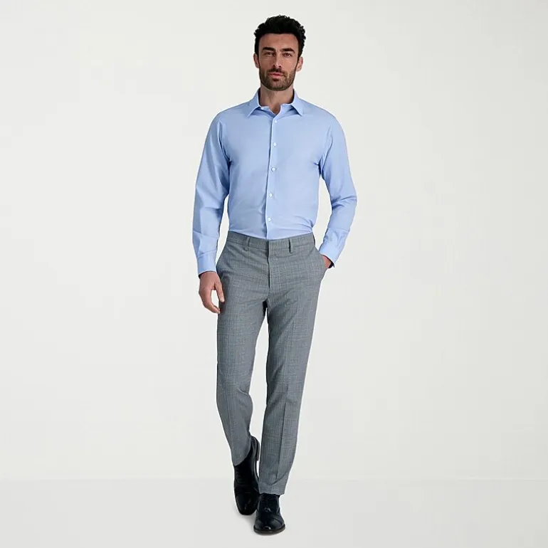 Haggar Smart Wash Mens Classic Fit Easy Care Long Sleeve Dress Shirt