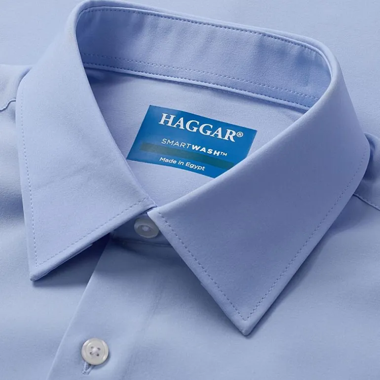 Haggar Smart Wash Mens Classic Fit Easy Care Long Sleeve Dress Shirt