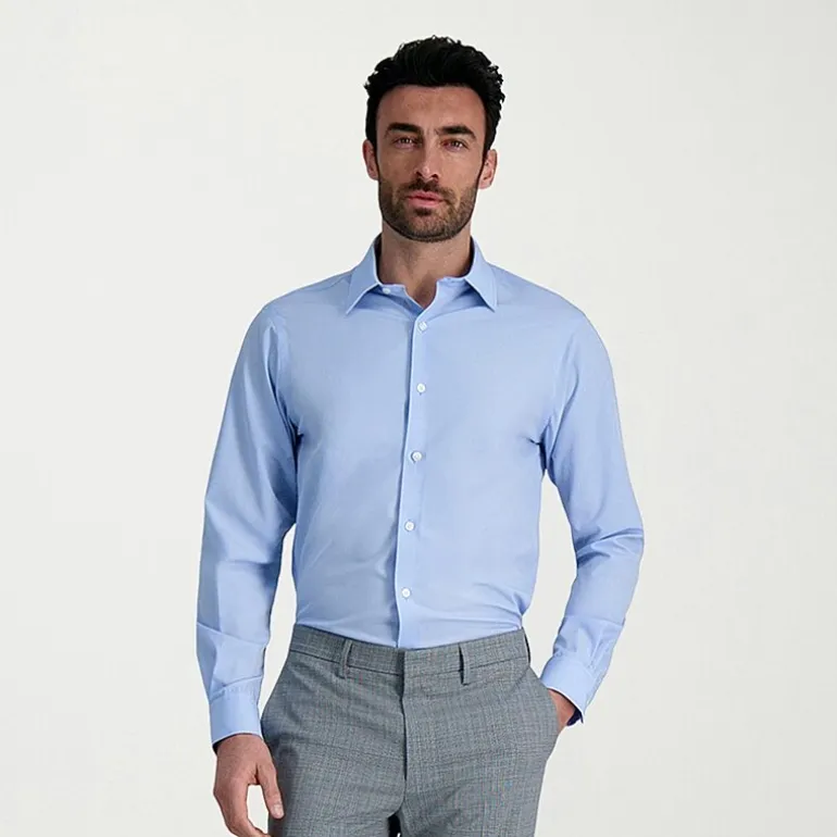 Haggar Smart Wash Mens Classic Fit Easy Care Long Sleeve Dress Shirt