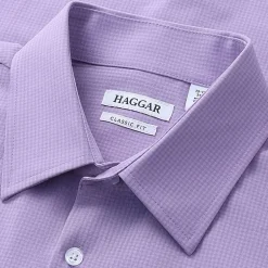 Haggar Smart Wash Mens Classic Fit Easy Care Long Sleeve Dress Shirt
