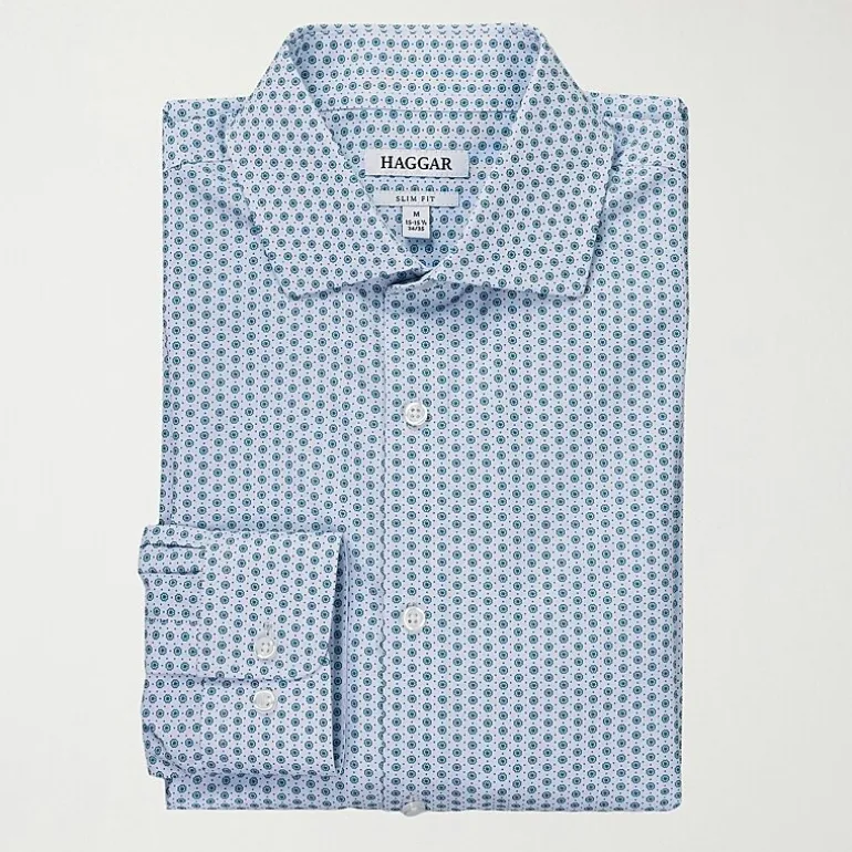 Haggar Smart Wash Mens Slim Fit Easy Care Long Sleeve Dress Shirt