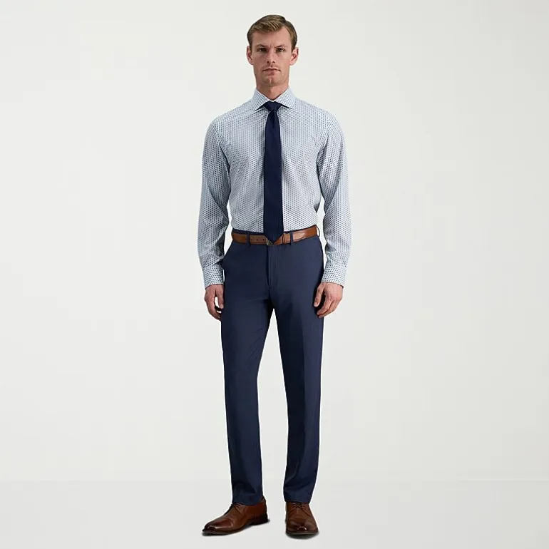 Haggar Smart Wash Mens Slim Fit Easy Care Long Sleeve Dress Shirt