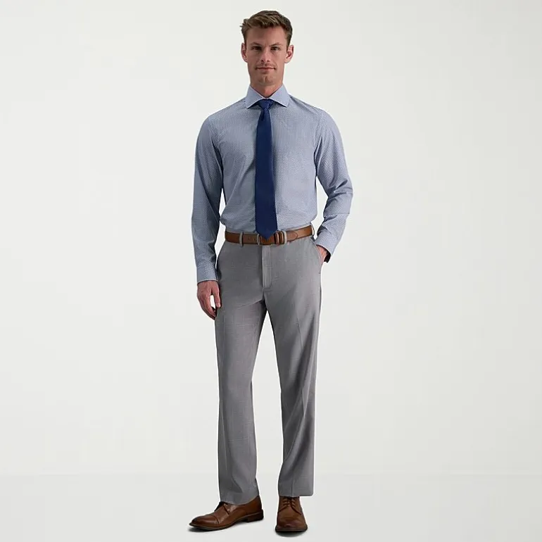 Haggar Smart Wash Mens Slim Fit Easy Care Long Sleeve Dress Shirt