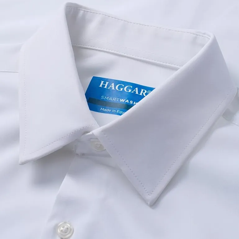Haggar Smart Wash Mens Slim Fit Easy Care Long Sleeve Dress Shirt