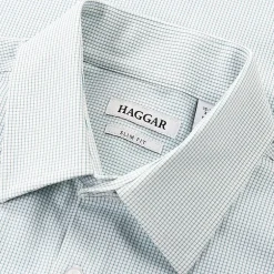 Haggar Smart Wash Mens Slim Fit Easy Care Long Sleeve Dress Shirt