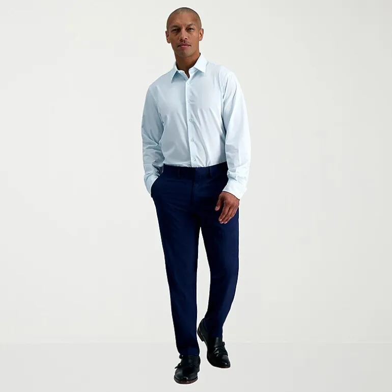 Haggar Smart Wash Mens Slim Fit Easy Care Long Sleeve Dress Shirt