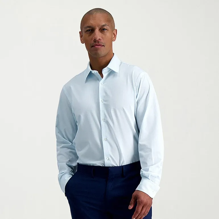 Haggar Smart Wash Mens Slim Fit Easy Care Long Sleeve Dress Shirt