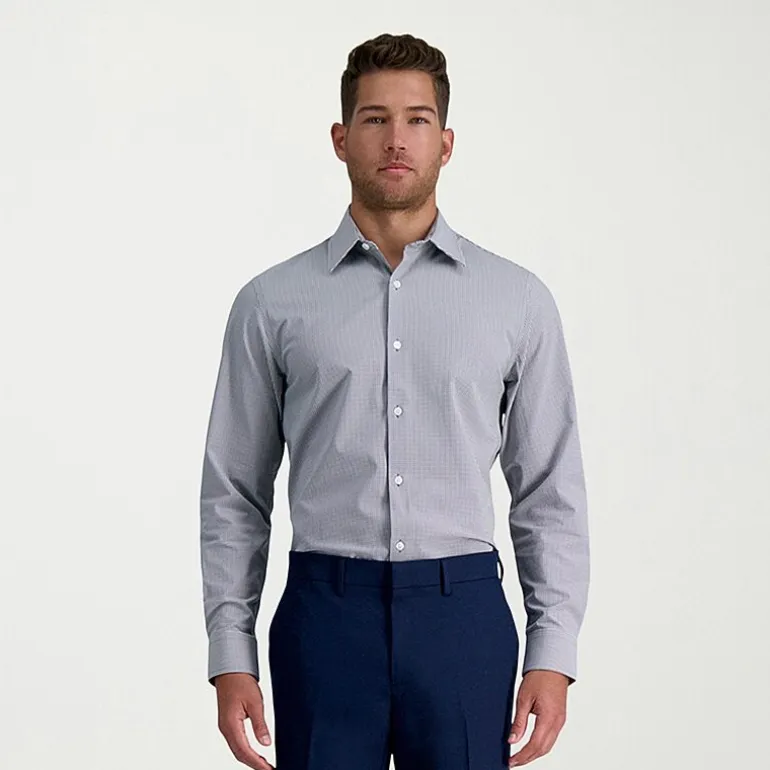 Haggar Smart Wash Mens Slim Fit Easy Care Long Sleeve Dress Shirt