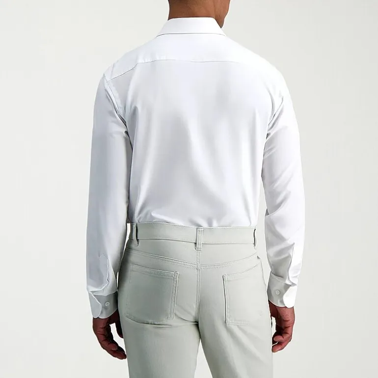 Haggar Smart Wash Mens Slim Fit Easy Care Long Sleeve Dress Shirt