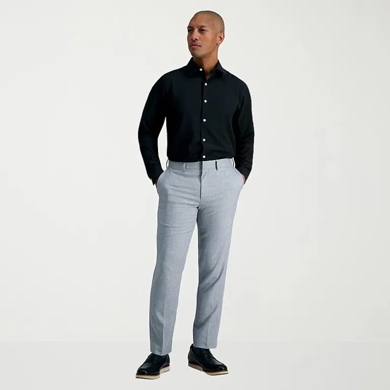 Haggar Smart Wash Mens Slim Fit Easy Care Long Sleeve Dress Shirt