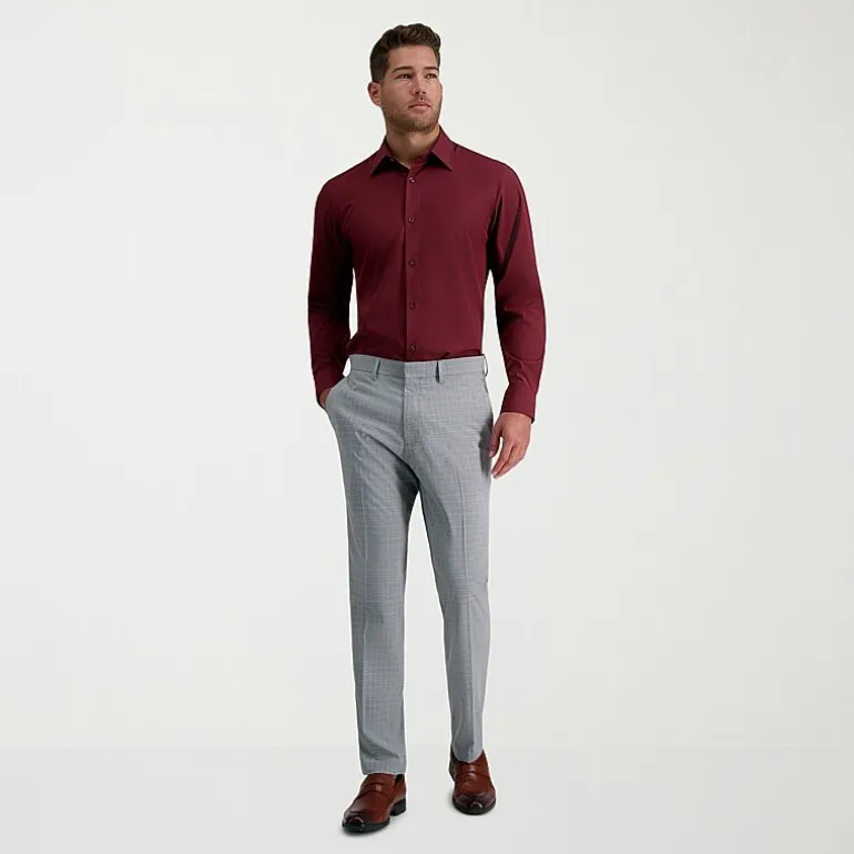 Haggar Smart Wash Mens Slim Fit Easy Care Long Sleeve Dress Shirt