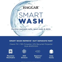 Haggar Smart Wash Premium Mens Stretch Fabric Classic Fit Suit Jacket