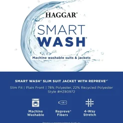 Haggar Smart Wash™ With Repreve Tech Suit™ Mens Stretch Fabric Slim Fit Suit Separates