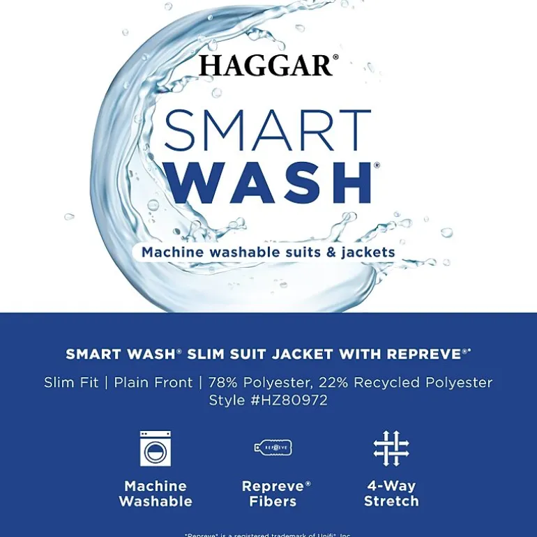 Haggar Smart Wash™ With Repreve Tech Suit™ Mens Stretch Fabric Slim Fit Suit Separates