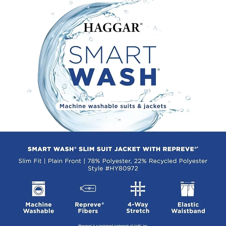 Haggar Smart Wash™ With Repreve Tech Suit™ Mens Stretch Fabric Slim Fit Suit Separates