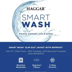 Haggar Smart Wash™ With Repreve Tech Suit™ Mens Stretch Fabric Slim Fit Suit Separates
