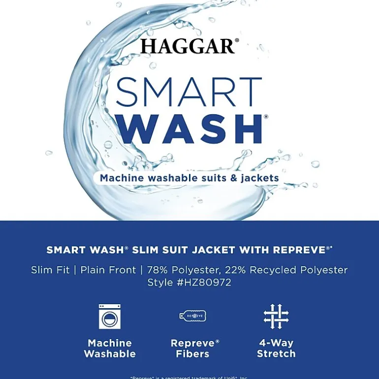 Haggar Smart Wash™ With Repreve Tech Suit™ Mens Stretch Fabric Slim Fit Suit Separates
