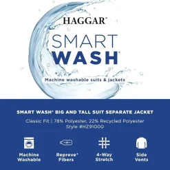 Haggar Smart Wash With Repreve Mens Classic Fit Big and Tall Suit Jacket