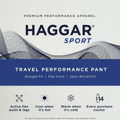 Haggar Sport Mens Athletic Fit Flat Front Pant