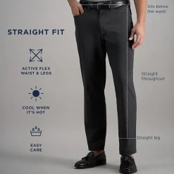 Haggar Sport Performance Nylon 5-Pocket Mens Straight Fit Flat Front Pant