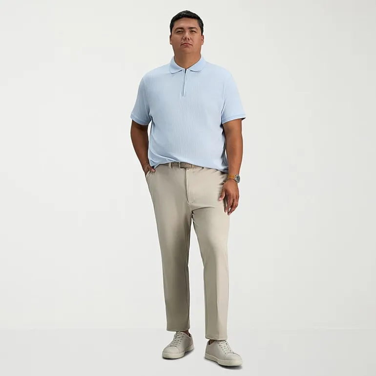 Haggar Sport Travel Performance Mens Straight Fit Big and Tall Flat Front Pant