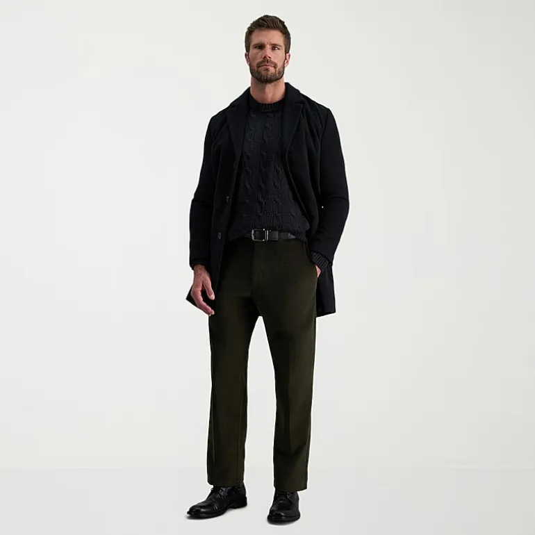 Haggar Stretch Corduroy Mens Classic Fit Flat Front Pant