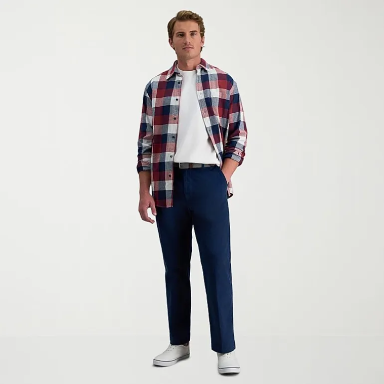 Haggar Stretch Corduroy Mens Classic Fit Flat Front Pant