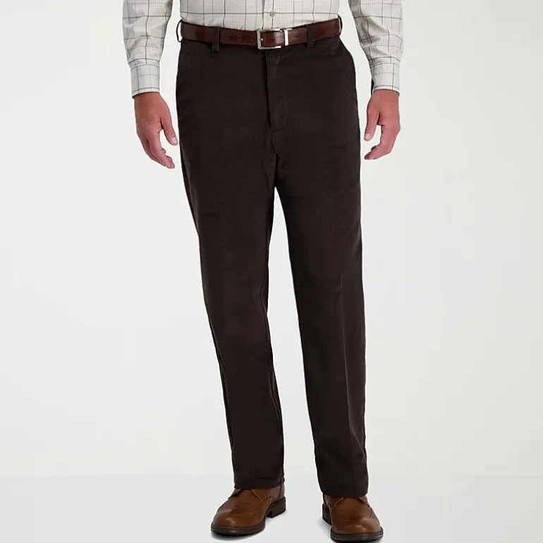 Haggar Stretch Corduroy Mens Classic Fit Flat Front Pant