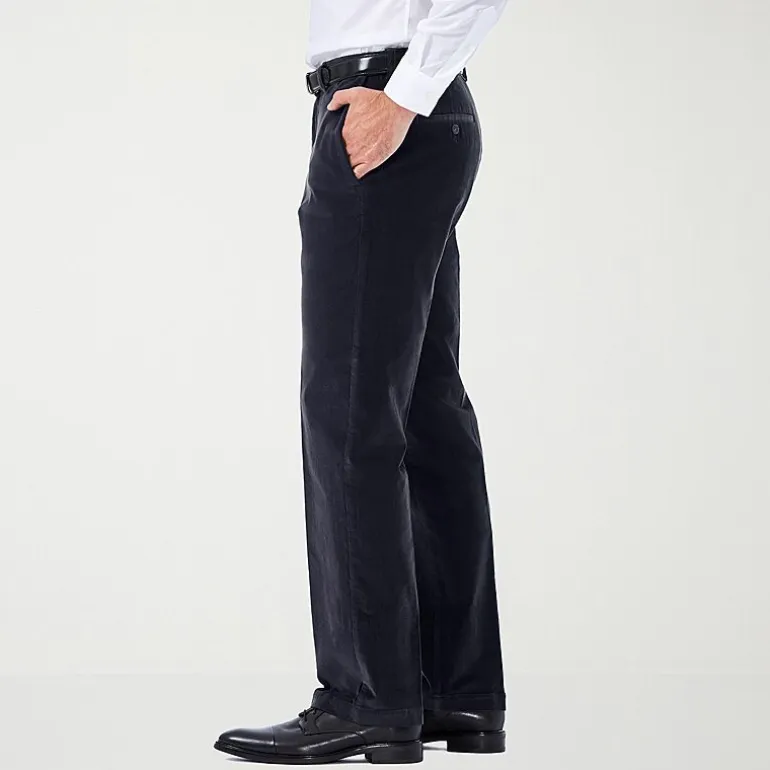 Haggar Stretch Corduroy Mens Classic Fit Flat Front Pant