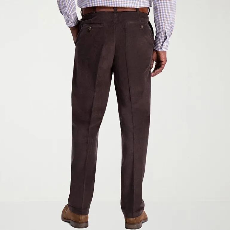 Haggar Stretch Corduroy Mens Classic Fit Flat Front Pant