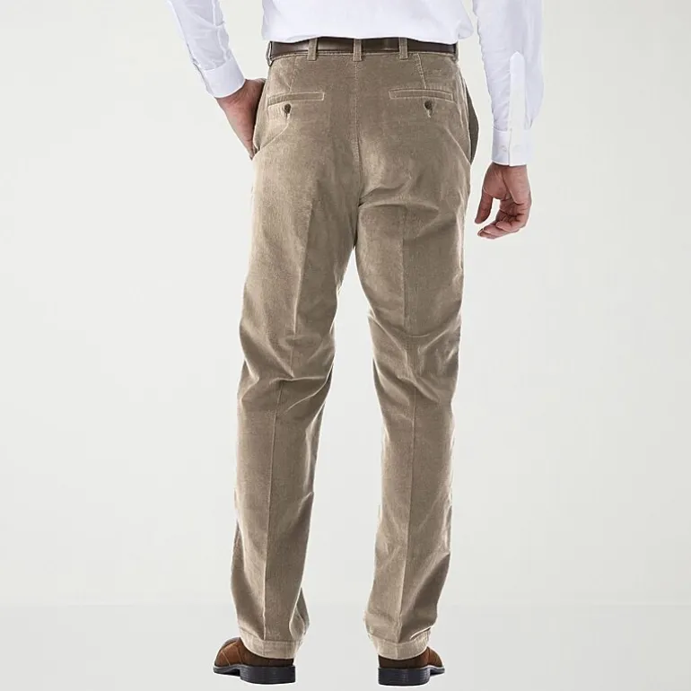 Haggar Stretch Corduroy Mens Classic Fit Flat Front Pant