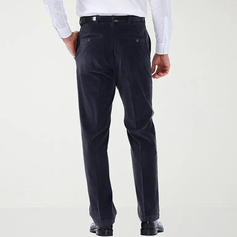 Haggar Stretch Corduroy Mens Classic Fit Flat Front Pant