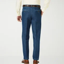 Haggar Stretch Denim Mens Classic Fit Flat Front Pant
