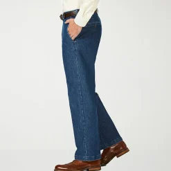 Haggar Stretch Denim Mens Classic Fit Flat Front Pant