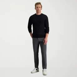 Haggar The Active Series City Flex 5 Pocket Cotton Traveler Mens Comfort Waistband Straight Fit Flat Front Pant