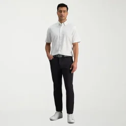 Haggar The Active Series City Flex 5 Pocket Cotton Traveler Mens Comfort Waistband Straight Fit Flat Front Pant