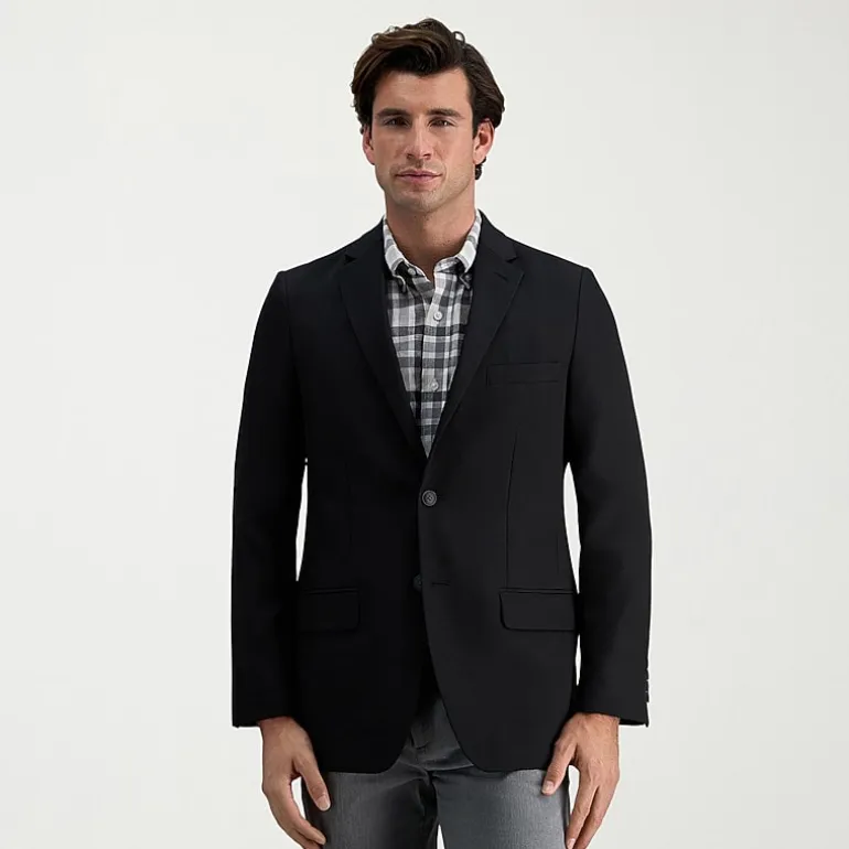 Haggar The Active Series Tailored Mens Stretch Fabric Modern Fit Sport Coat